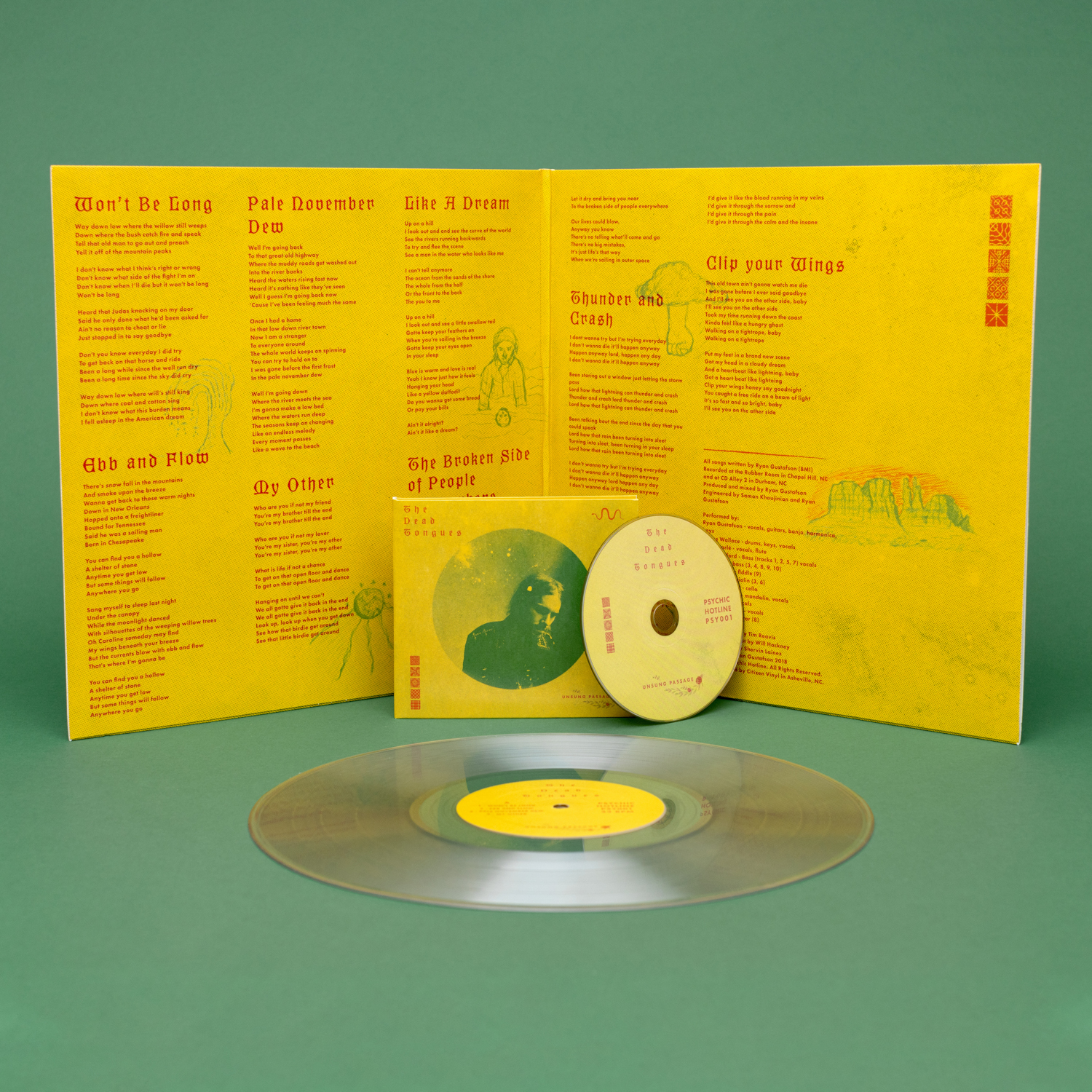 DEAD TONGUES UNSUNG PASSAGE (NC IEX YELLOW) LP – Lunchbox Records
