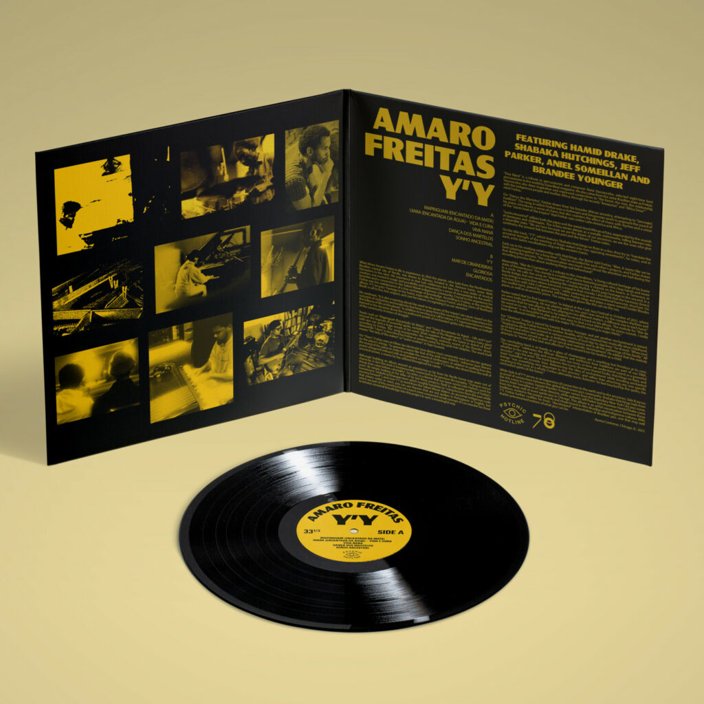 The gatefold view of the standard Black Vinyl Edition of Amaro Freitas' album "Y'Y"